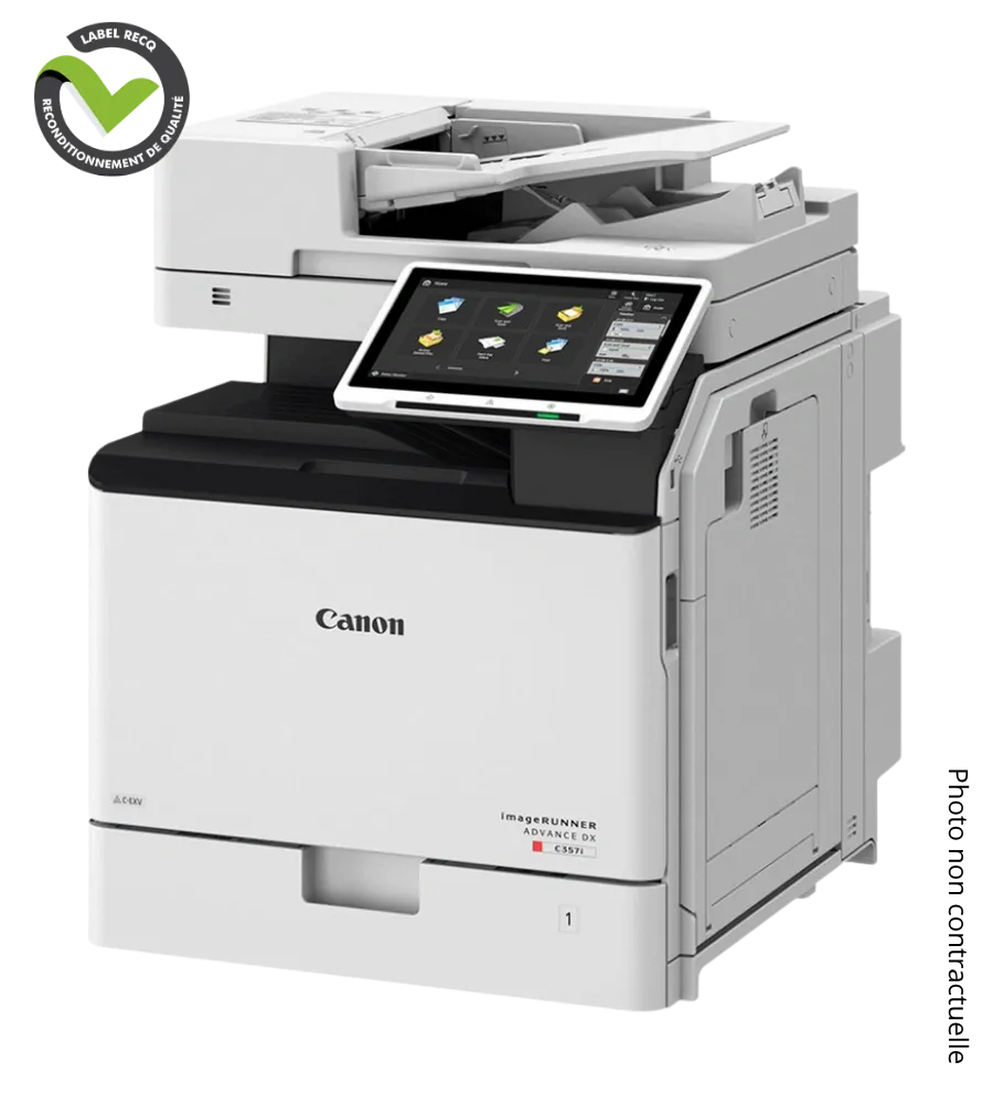 Canon imageRUNNER ADVANCE DX C257i multifonction A4 couleur reconditionné, vue avant avec écran tactile